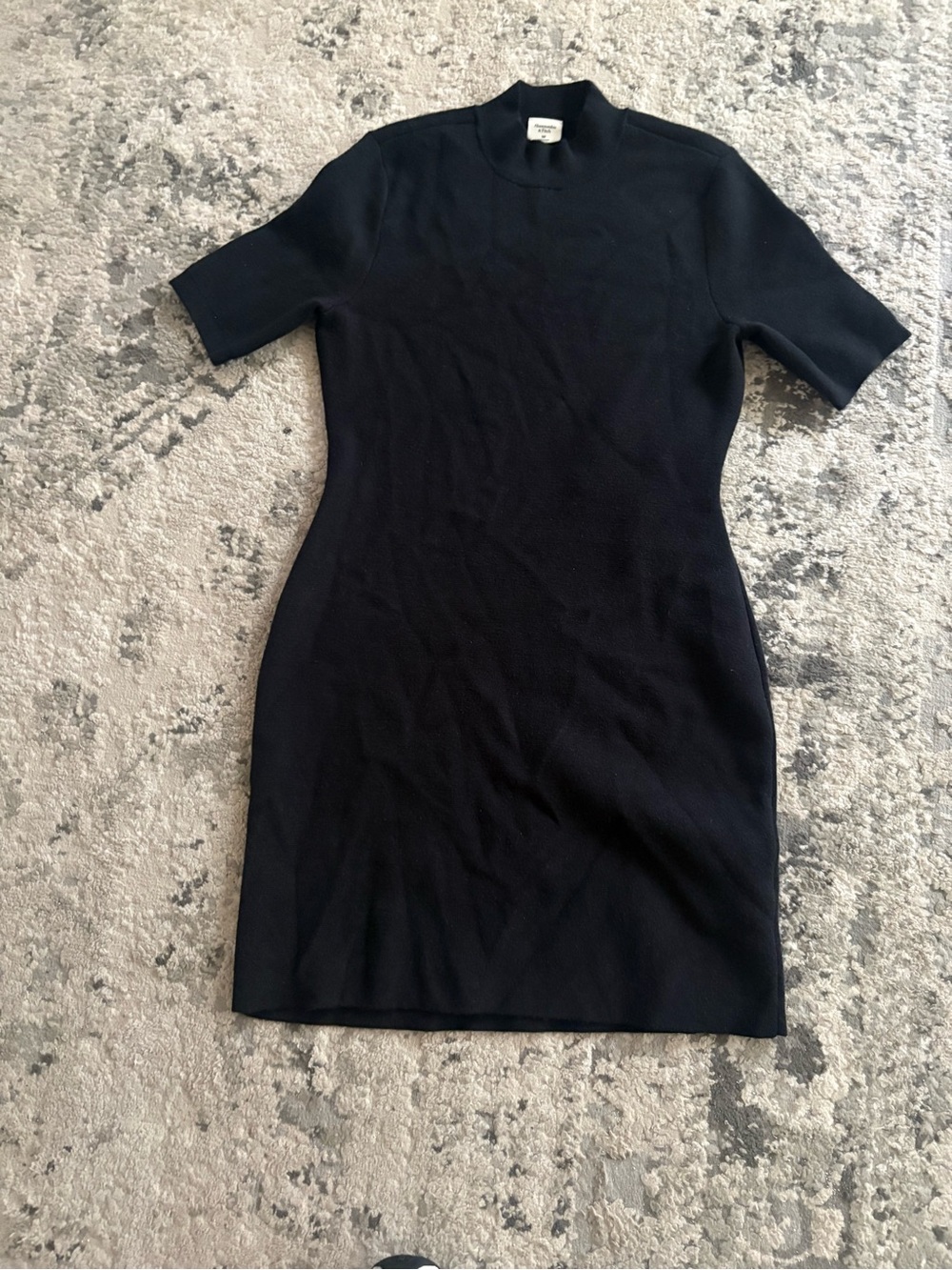 Abercrombie & Fitch Black Short-Sleeve Bodycon Mini Dress